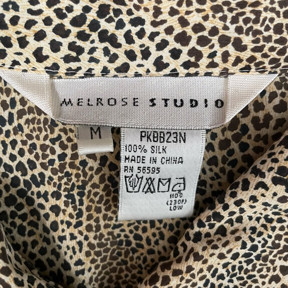 Silk Leopard Print Casual Button-down - Picture 4 of 8